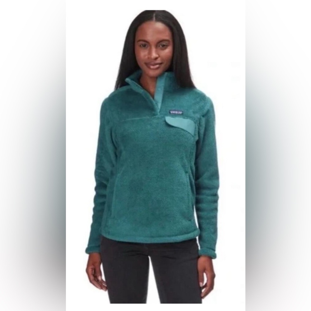 Patagonia Re-Tool Snap-T Teal Fleece Pullover. Size Large. Polartec. EUC #25442